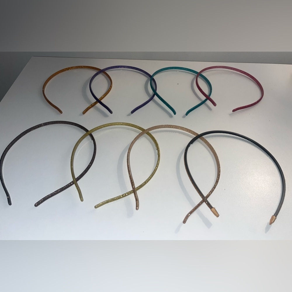 Lot of 8 sparkly headbands, rainbow colors​